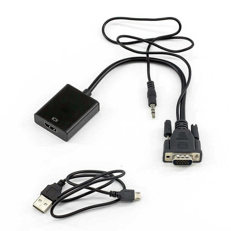 Anera Hot Sale VGA to HDMI Converter Video AV Converter Adapter Cable with Audio