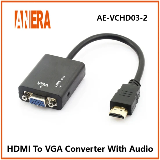 Anera Amazon Vendita calda Convertitore video HDMI, cavo adattatore HDMI maschio a VGA femmina con audio