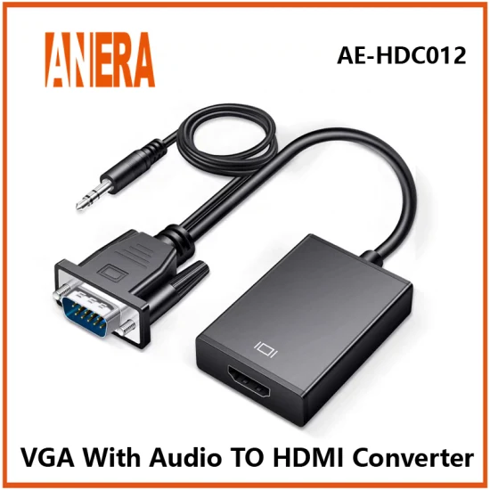 Cavo adattatore convertitore AV video da VGA a HDMI di vendita calda Anera con audio